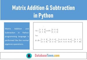 Matrix Addition and Subtraction in Python