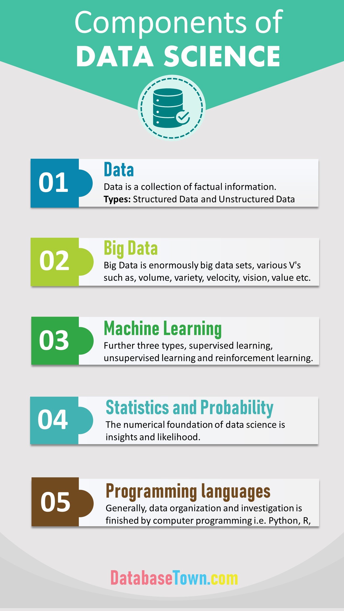 Components of data science infographic