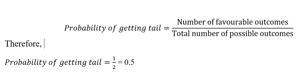 probability of getting tail 